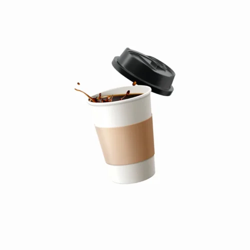12oz White Coffee Cup with Lid