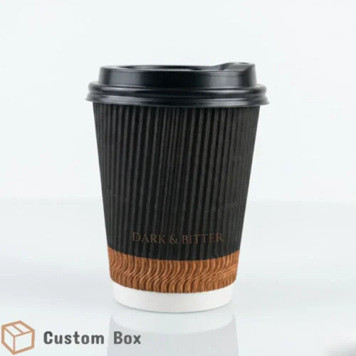 12oz Insulated Ripple Double Wall Coffee Cup With Lid