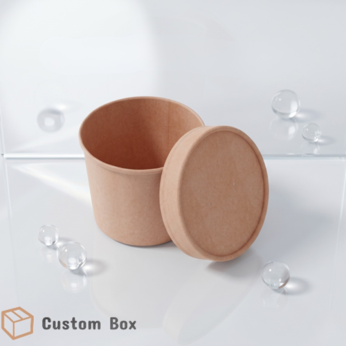 350ml Kraft Bowl with Lid Eco Friendly Food Container