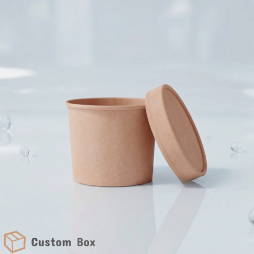 350ml Kraft Bowl with Lid Eco Friendly Food Container