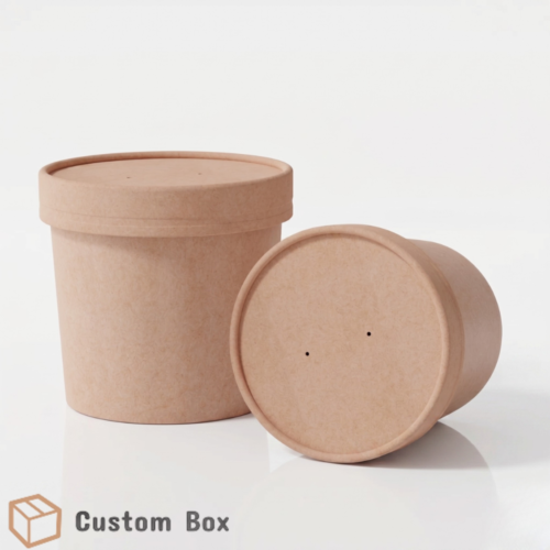 480ml Kraft Bowl with Lid Eco-Friendly Packaging
