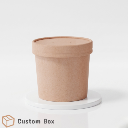 480ml Kraft Bowl with Lid Eco-Friendly Packaging