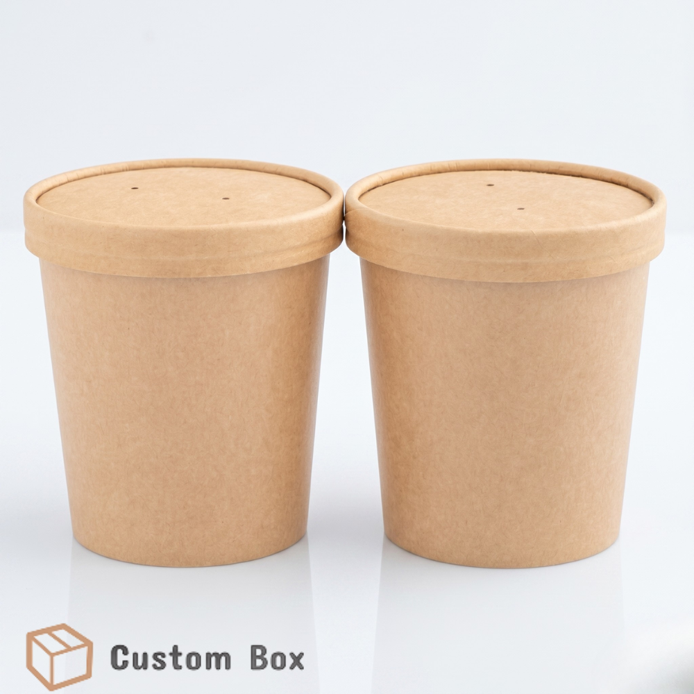 750ml Kraft Bowl with Lid Eco-Friendly Food Container