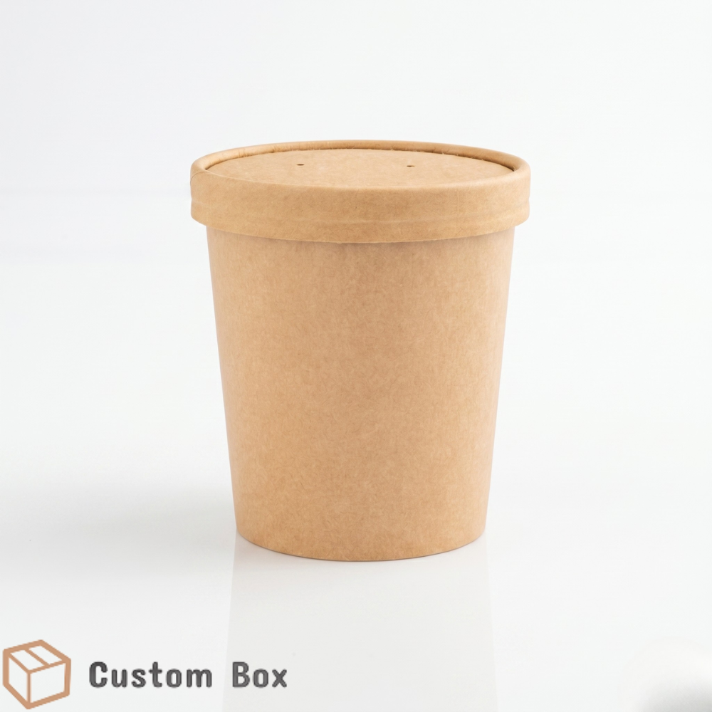 750ml Kraft Bowl with Lid Eco-Friendly Food Container