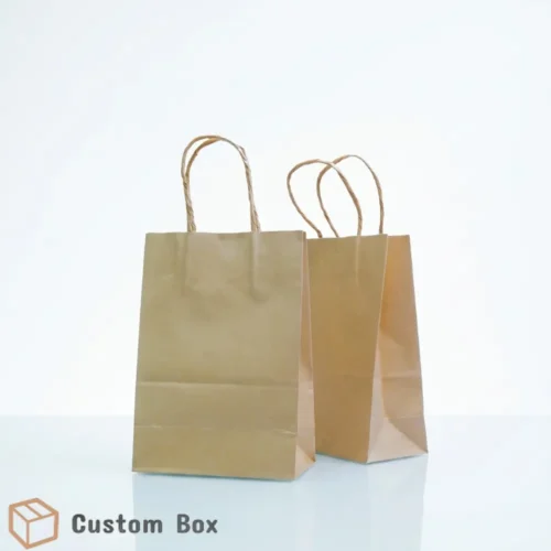 Kraft Paper Bag With Twisted Rope Handle Small Eco Bag