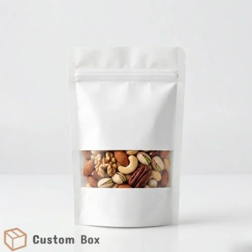 Kraft Standup Pouch White Eco Packaging Bag