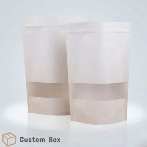 Kraft Standup Pouch White Eco Packaging Bag