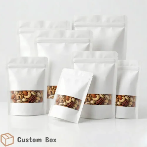 Kraft Standup Pouch White Eco Packaging Bag