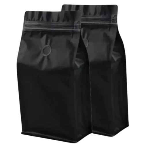 Black Stand-Up Pouch with Valve