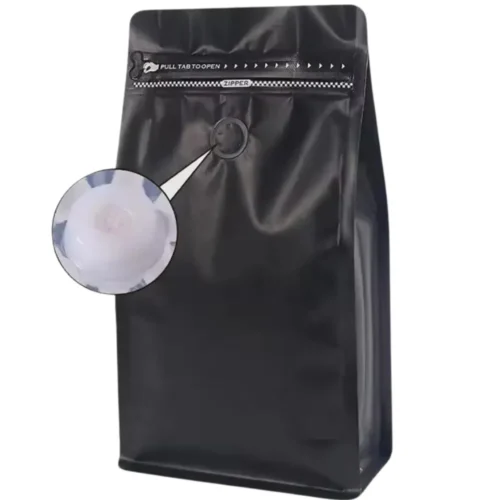 Black Stand-Up Pouch with Valve