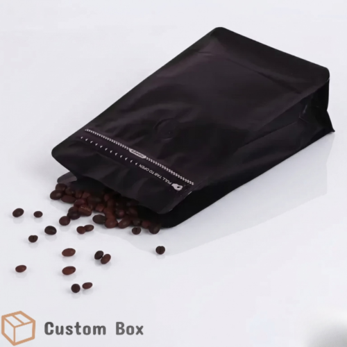 Black Stand-Up Pouch with Valve