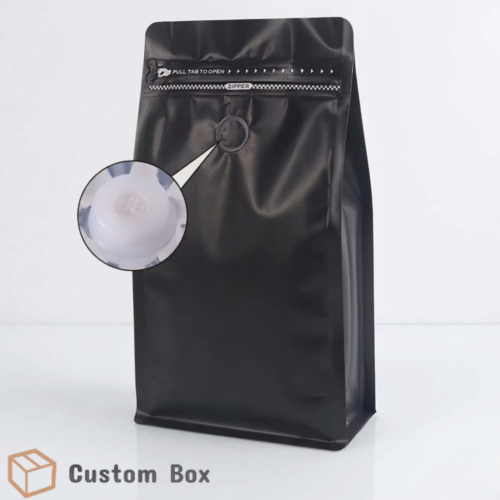 Black Stand-Up Pouch with Valve