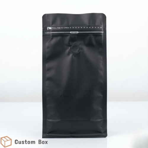 Black Stand-Up Pouch with Valve