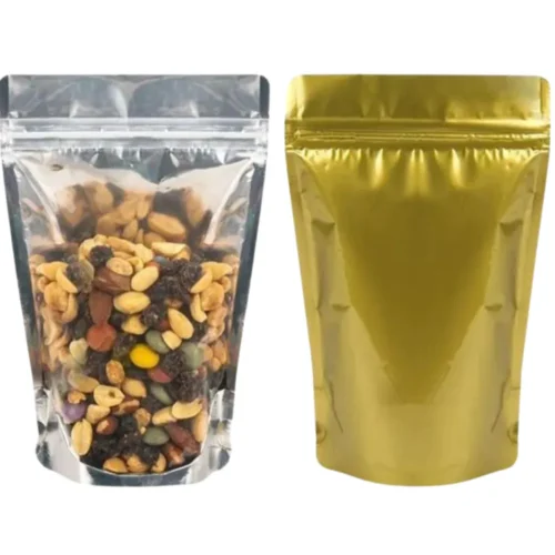 Golden Clear Zipper Pouches