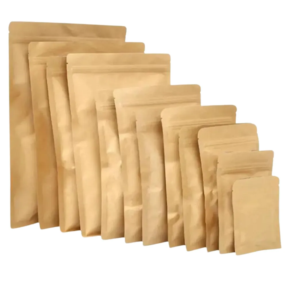Kraft Paper Aluminum Pouch 17x24cm Food Packaging Kraft Paper Aluminum Pouch 17x24cm Food Packaging