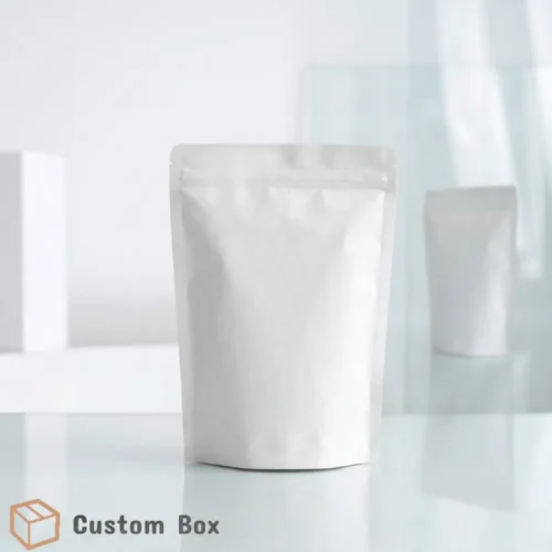 White Kraft Aluminium Stand Up Pouch Packaging