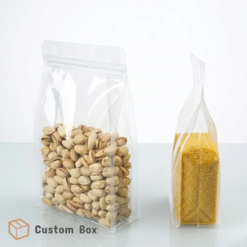 Transparent Flat Bottom Side Gusseted Pouch Packaging