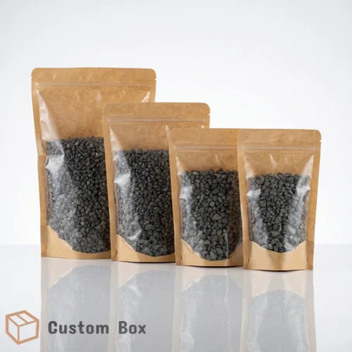 Brown Kraft Bags with Clear Front Window