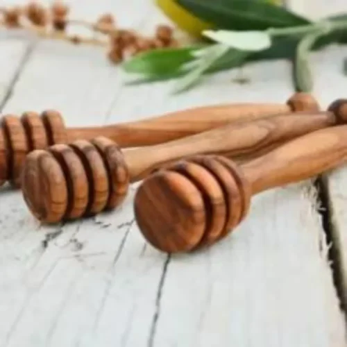 4-Inch Olive Wood Honey Dipper