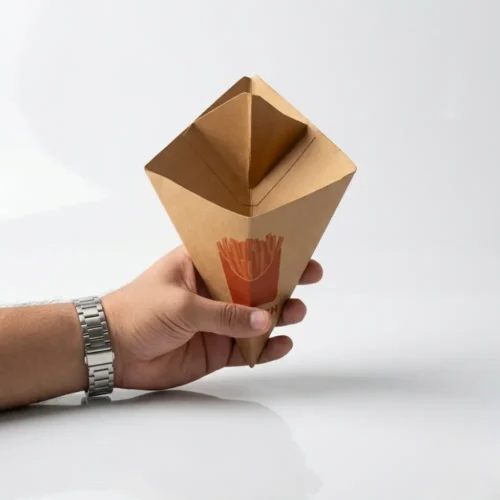 Eco French Fries Cone with Ketchup Packaging