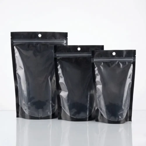Front Transparent Black Aluminium Pouch Packaging