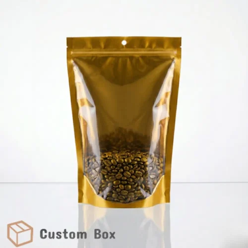 Front Transparent Copper Gold Aluminium Pouch 12x20cm