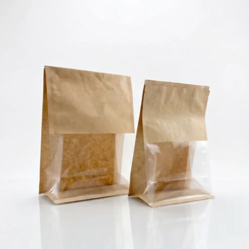 Brown Flat Bottom Pouch for Bakery Packaging
