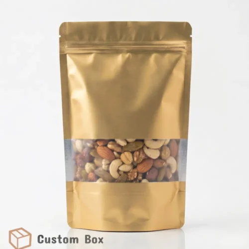 Matt Golden Standing Pouch Window 10x15cm
