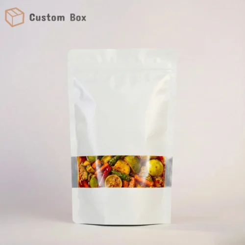 White Standup Pouch for Pickle Leakproof Packaging