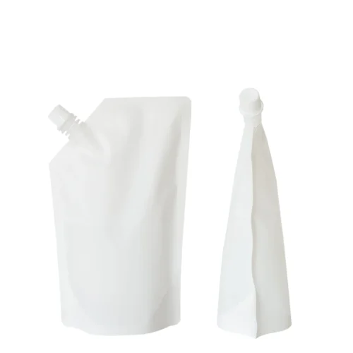 white matte standup spout pouch