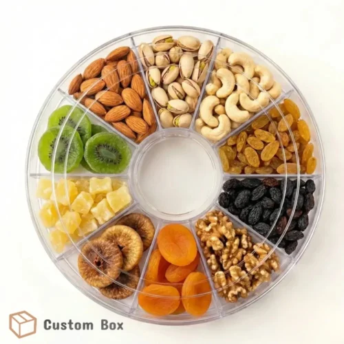 11 Portion Acrylic Round Tray Clear Gift Platter
