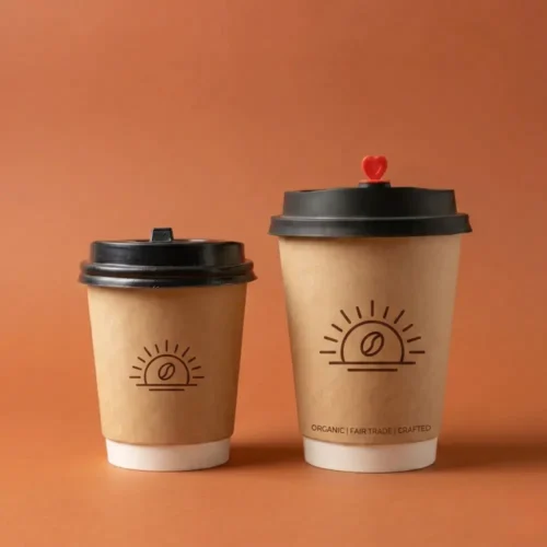 Premium Brown Coffee Cup with Lid