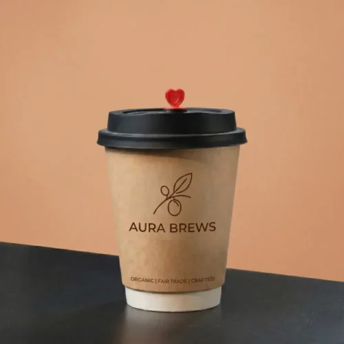 Premium Brown Coffee Cup with Lid