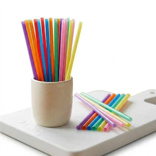 Colorful 14mm Wide Reusable Plastic Straws Pack