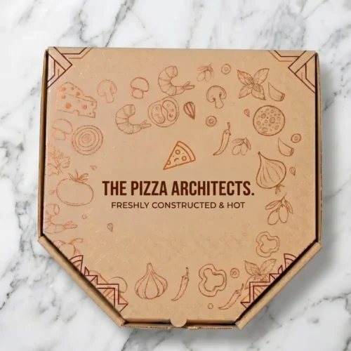 6 Corner Pizza Box Packaging Design