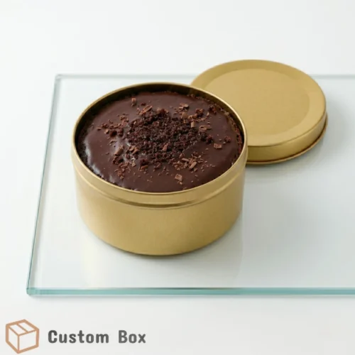 Golden Rounded Tin Box 150gm Premium Metal Packaging