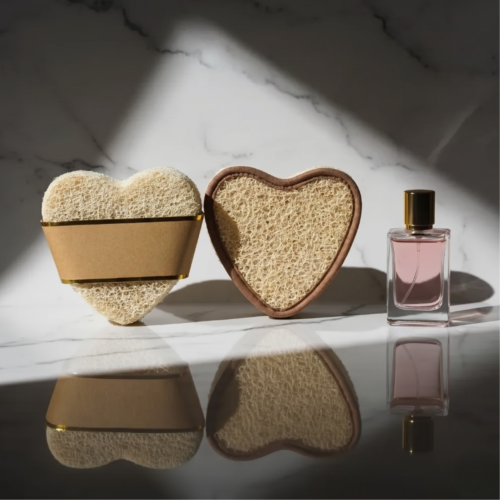 Natural Heart Loofah Scrubber for Body Exfoliation