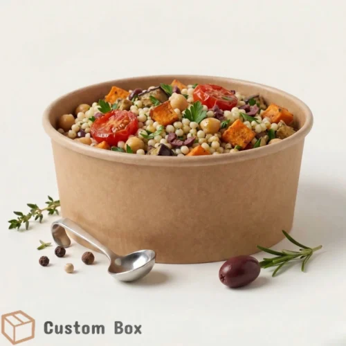 Round Kraft Bowl with Lid Disposable Container