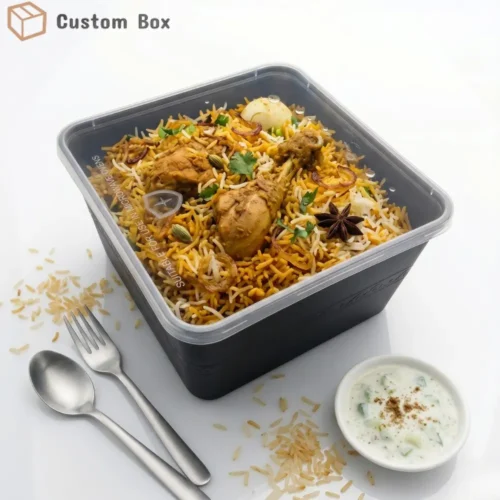 Disposable Black Plastic Food Packaging Container