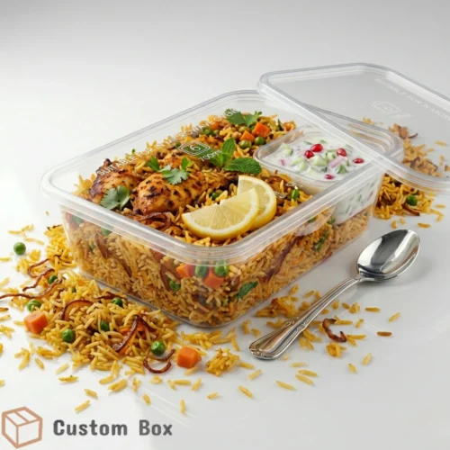 Disposable Transparent Plastic Food Container with Lid