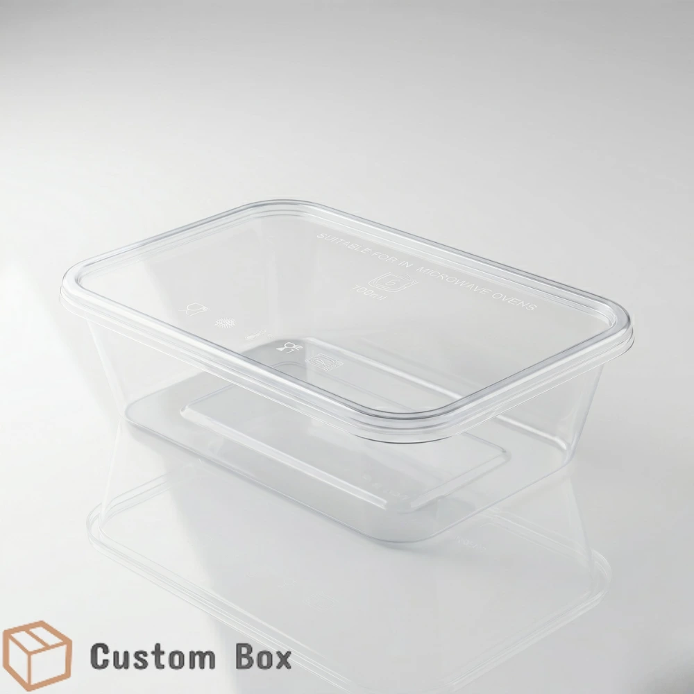 Disposable Transparent Plastic Food Container with Lid