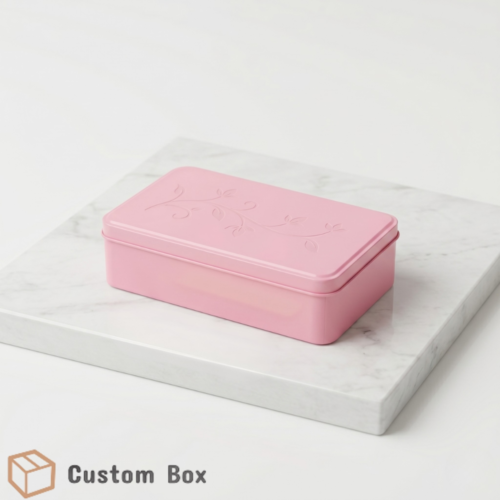 Pink Square Tin Box Premium Gift Packaging