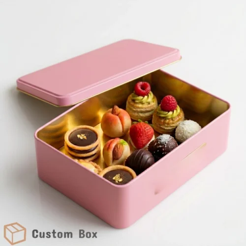 Pink Square Tin Box Premium Gift Packaging