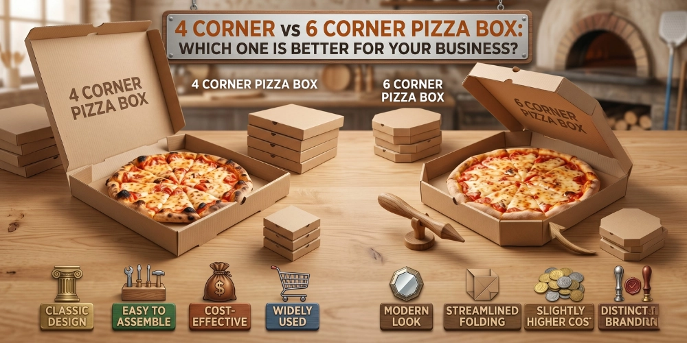 4 Corner vs 6 Corner Pizza Box – Which One is Better for Your Business?