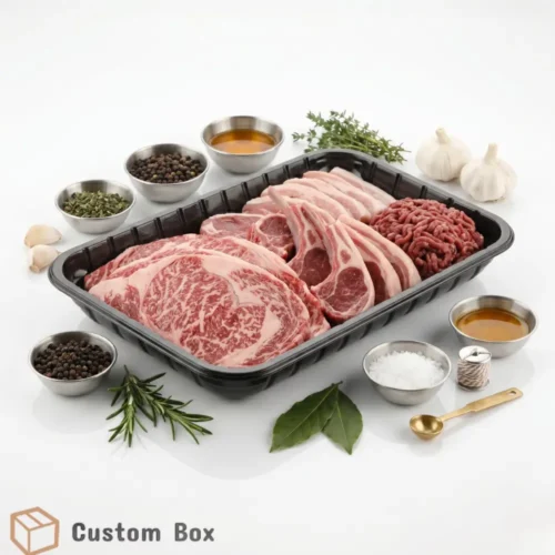 Black Meat Tray – Food Grade Fresh Meat Packaging