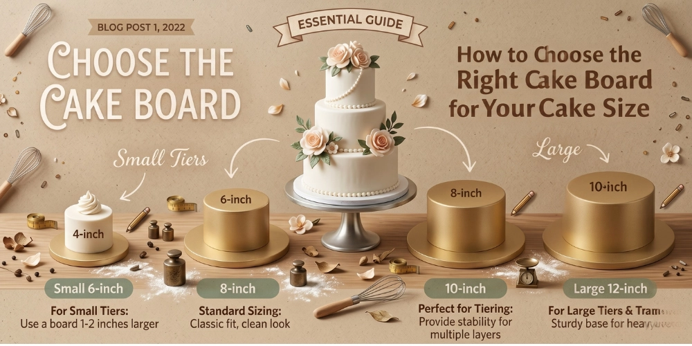 Cake board size guide for different cake sizes in Pakistan