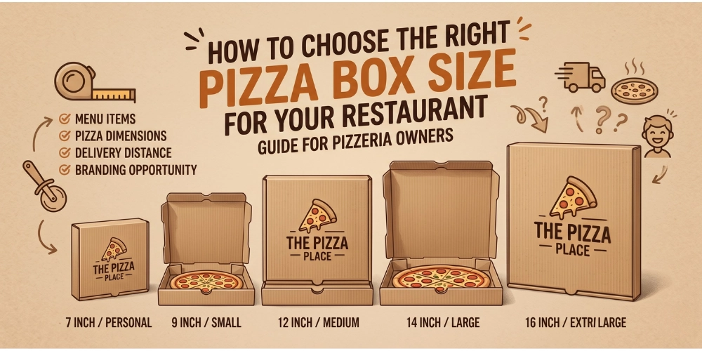 Pizza box size guide for restaurants – small, medium, large and family pack pizza boxes
