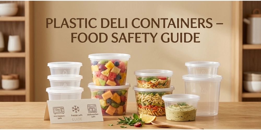Food safe clear plastic deli containers with airtight lids for meal prep and storage
