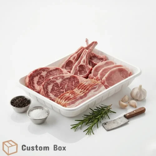 White Meat Tray – Food-Safe Disposable Packaging