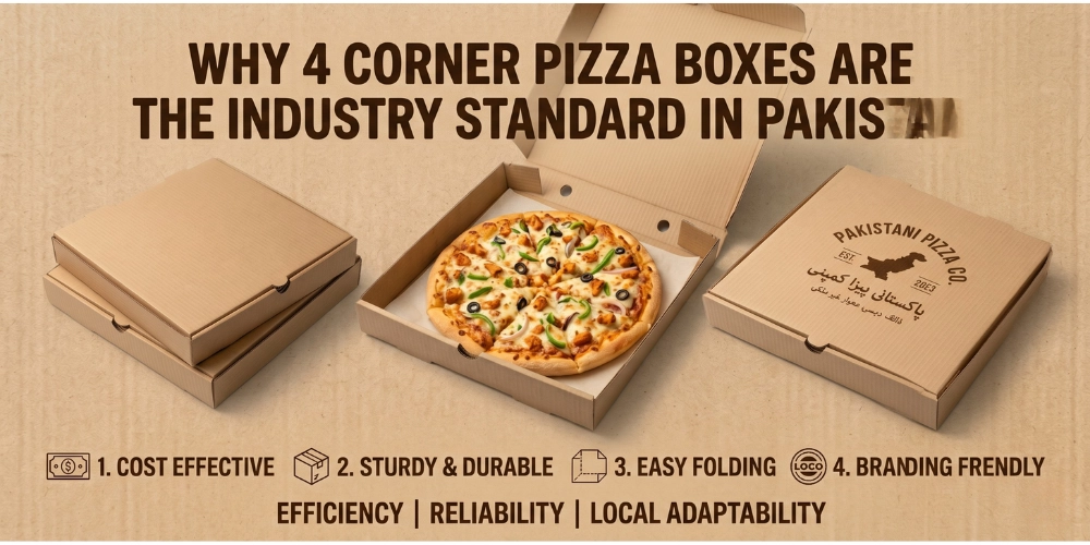 4 Corner Pizza Box – Industry Standard in Pakistan